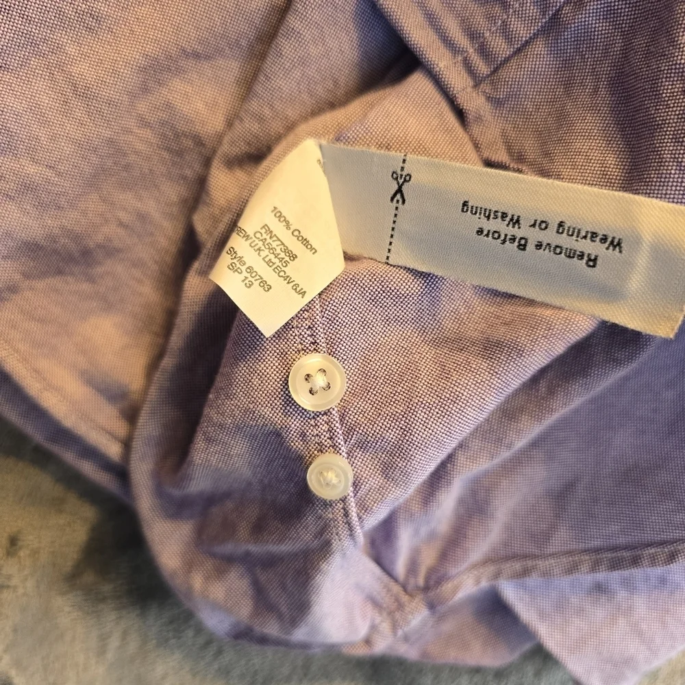 J.Crew Purple Oxford Long Sleeve Size XL NWOT
